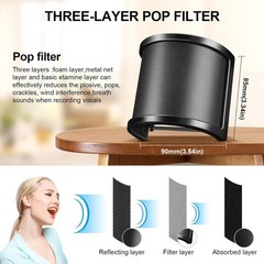 Professional Microphone Pop Filter: 3-Layer Design for Unmatched Audio Clarity