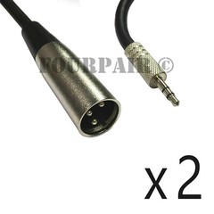 2 Pack – 15ft XLR 3-Pin Male to 3.5mm 1/8″ Stereo TRS Plug Microphone Mic Cable