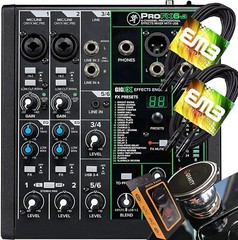 Mackie ProFX6v3 6-channel Mixer w/ USB + 2x EMB XLR Cables + Magnet Phone Holder