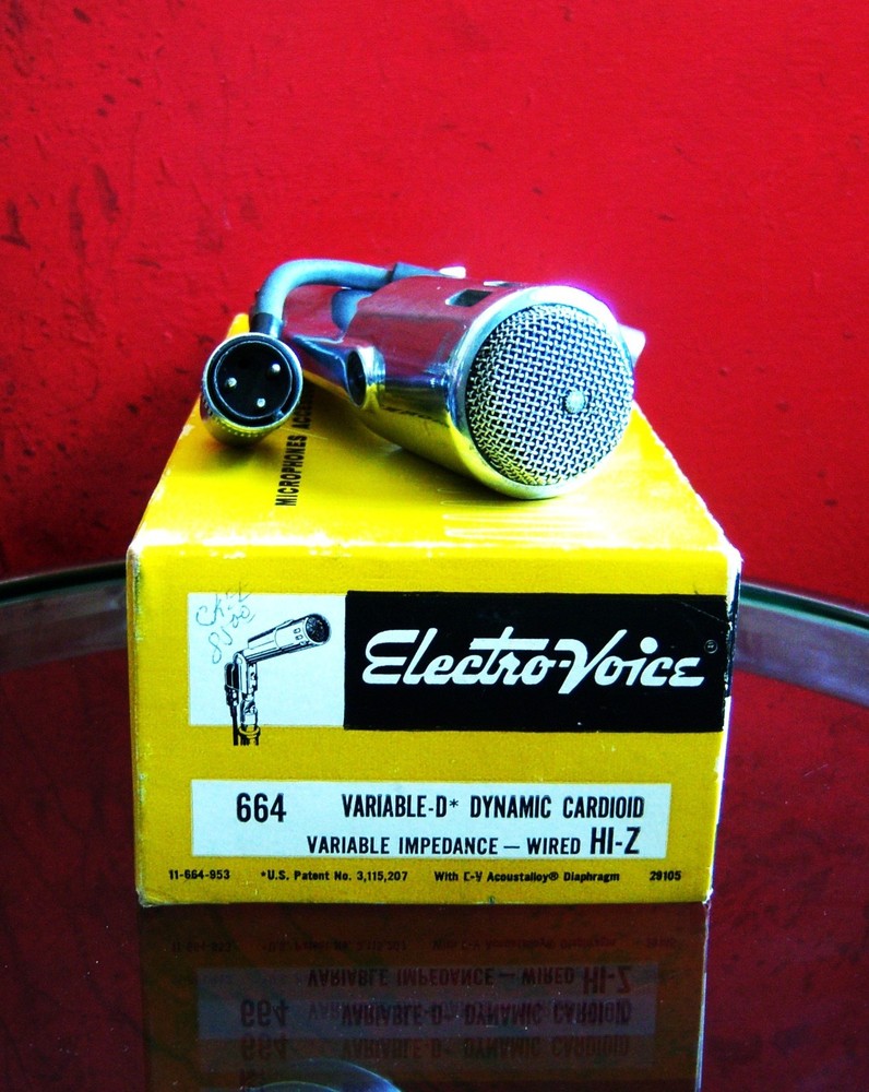 Vintage 1950s Electro Voice 664 dynamic cardioid microphone Hi Z w accessories 1