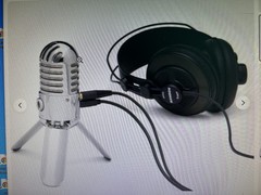 Samson Meteor Mic USB Studio Microphone Chrome with Stand Portable Podcasting