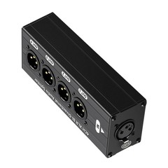 Professional 1 In 4Out XLR /6.35mm Music Splitter For Studio Live Performances