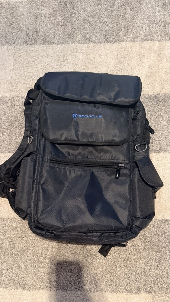 Rockville RVBAG25 DJ Equipment Backpack Controller Laptop Gear Carry Bag Black