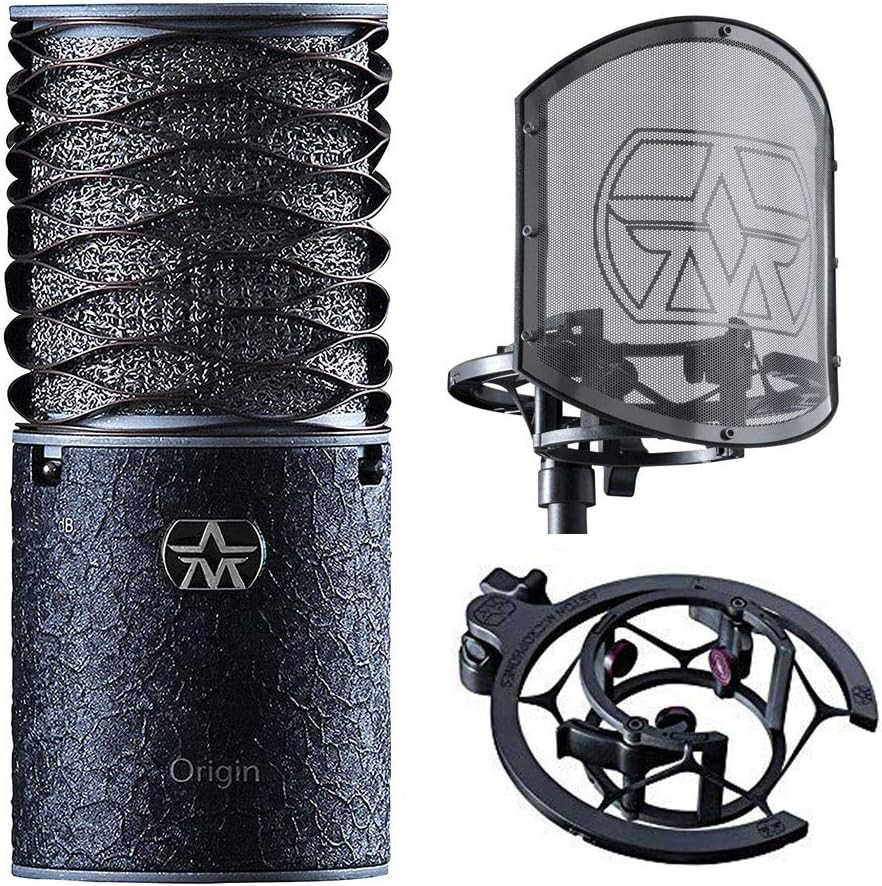 Aston Origin Black Bundle: Mic, Pop Filter & Shock Mount Set