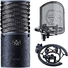 Aston Origin Black Bundle: Mic, Pop Filter & Shock Mount Set