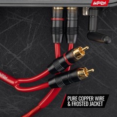 Install Link Audio Cable RCA for Subwoofer or Stereo 20 Feet, Frosted Red