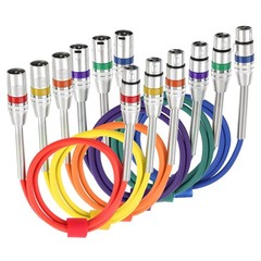 6 Pack 6.6ft Multi-Color XLR Microphone Cables, 3-Pin Balanced XLR Male to Fe…