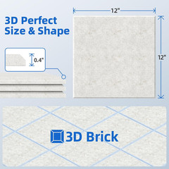 20 Pack Acoustic Panels with Self Adhesive, 12″ X 12″ X 0.4″ High Density Sound