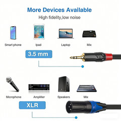 1/8 TRS Male to Dual XLR Male Microphones Stereo Splitter Y Cable Adapter
