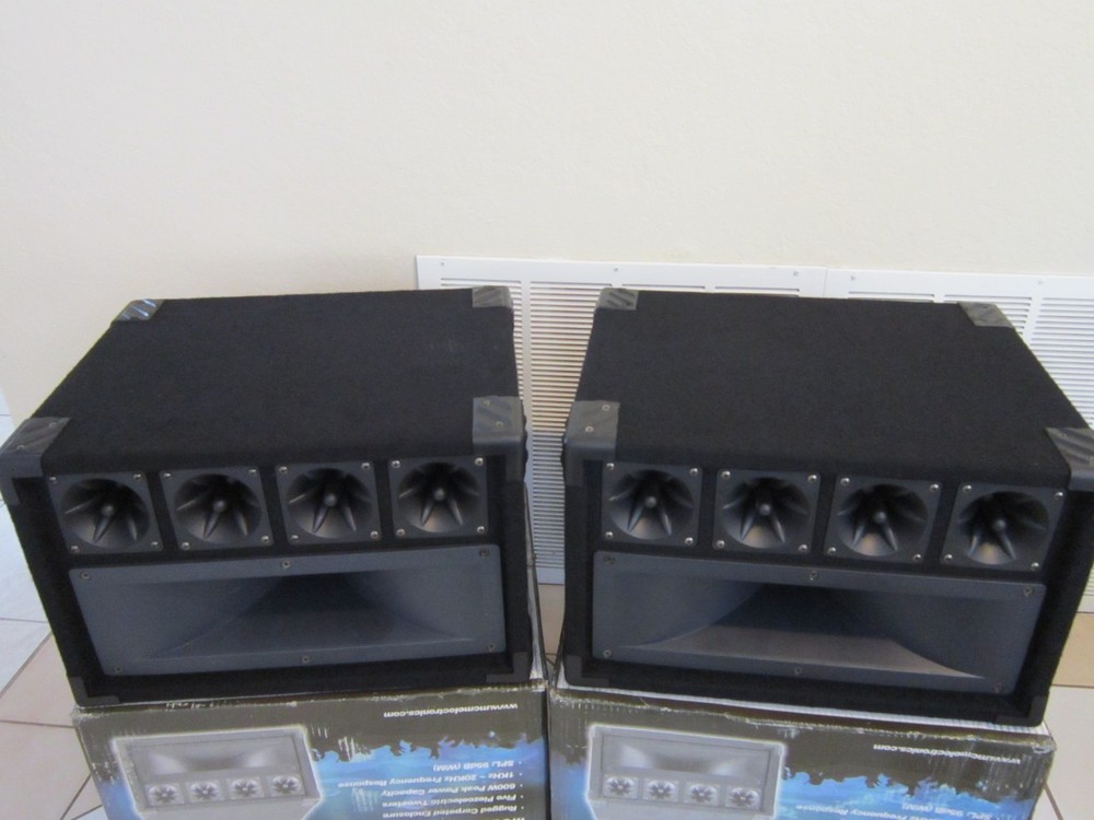 NEW DJ Tweeter Speakers PAIR (2).4 Piezo Horn Drivers.300w.PA.8 ohm.Pro Audio.