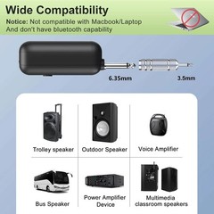 Wireless Microphone Headset, UHF Dual Cordless Microphones System, USB-C Char…