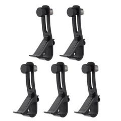 5Pcs Reusable Drum Mic Clip Black Plastic Metal Clamp for Guitar Mic Mounts