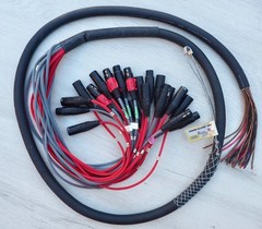 Mogami Neutrik 22ch Snake 7′ bare wire to 10 XLR F 12 XLR M