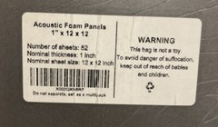 Acoustic Foam Room Soundproofing Panels 12x12x1 Inch 52 Sheets