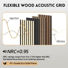 RITOLLO 4-Piece Wood Slat Panels for Wall 94.5×11 (4 PCS), Natural Walnut