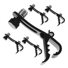 5Pcs Adjustable Drum Rim Mic Clips Metal Plastic Clamp Black for Guitar Setup