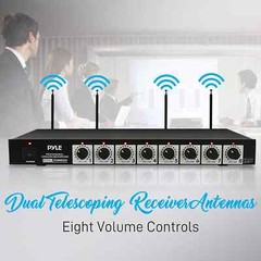 8 Channel Wireless Microphone System – Portable VHF Cordless Audio Mic Set