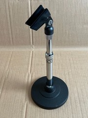 LANIER Adjustable Chrome Desktop Desk Microphone Stand with 5.5″ Base