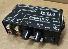 Rolls Promatch black Two-Way Stereo Converter MB15 Audio Interface RCA to XLR