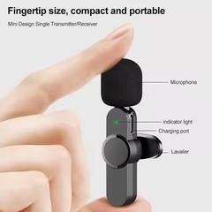 3in1 Wireless Lavalier Microphone For iPhone/Android Mini Lapel Mic Recording US