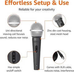 Amazon Basics Dynamic Microphone w/Cable & Microphone Holder