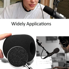 6 Pack Microphone Foam Windscreen Cover Black Handheld Mic Pop Filter Universal