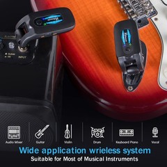 Wireless Guitar System with 4 Channels & 10+ Hours Battery Life Digital
