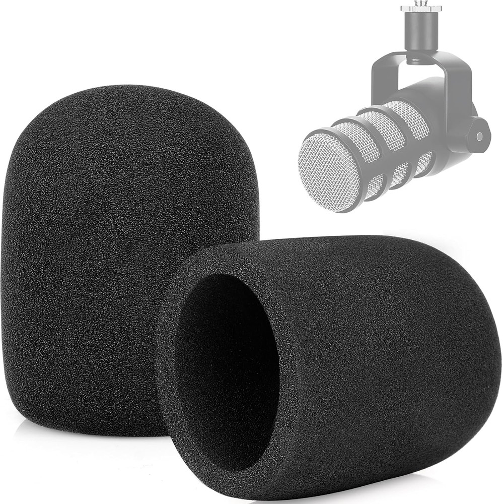 Windscreen for Rode Podmic, 2Pack Microphone Pop Filter Foam Cover Compatible wi
