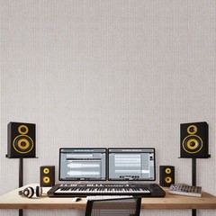 VEVOR 5 Pack Acoustic Wall Panels 47.2 x 23.6 x 0.4 inch Self-Adhesive Camel