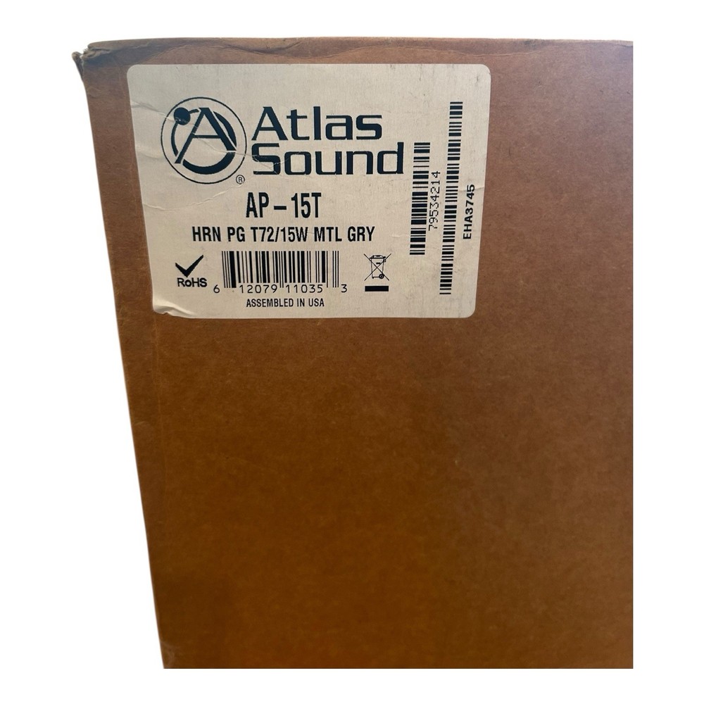 Atlas Sound AP-15T 15W PA Paging Horn NEW- Open Box