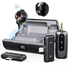 Moman Wireless Lavalier Microphone 3-in-1 Set (Lightning/USB-C/3.5mm) 🔥New🔥
