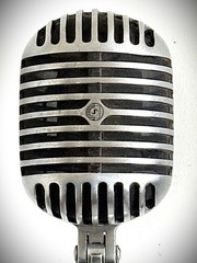 Vintage 1940s Shure 55 Dynamic Microphone, gorgeous & working, w/stand-cable