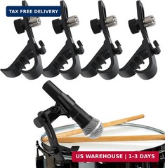 Watris Veiyi Drum Microphone Clips – 4pcs Shockproof Drum Mic Securing Clamp Mou