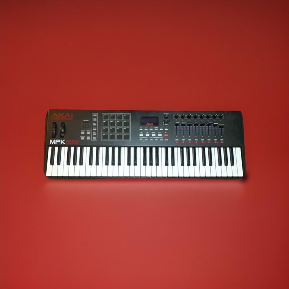 Akai MPK261 61-Key Semi-Weighted MIDI Keyboard Controller USB Pads Faders