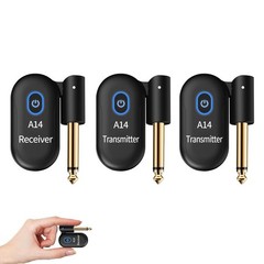 A14 Wireless Guitar System, 2.4GHz Rechargeable Transmitter Receiver, 24-bit …