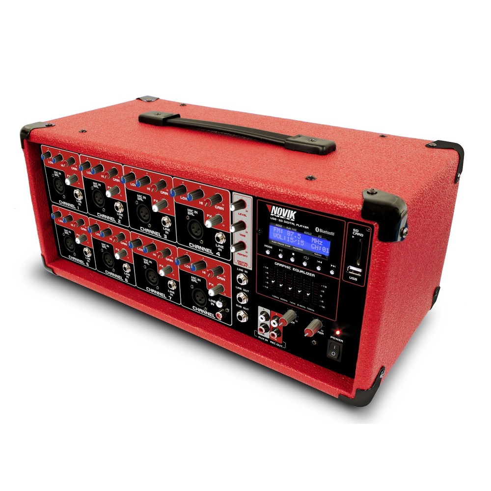 NOVIK NEO MIXER NVK 8500-BT | 8 Channel Powered Audio Mixer Professional Studio