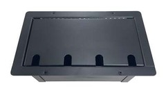 PROCRAFT JUMBO 4 HOLE LID FEED-THRU Floor Box w/ 2) AC 8) XLRF 2) XLRM 2) RJ45