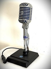 Vintage 1950’s Shure 55S Dynamic Microphone, original, working, w/stand & cable