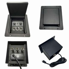 PROCRAFT MINI GAP LID FEED-THRU RECESSED Stage Pocket/Floor Box w/ 1) WIRED AC 3