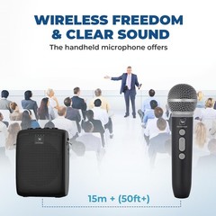 WinBridge Wireless Voice Amplifier with Microphone for Teachers, Portable PA …