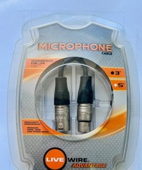 Live Wire Advantage 3’ Microphone Cable XLR Male/Female EXM3