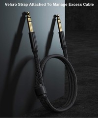 1/4 Inch TRS Instrument Cable 10Ft 2-Pack,Straight 6.35Mm Male Jack Stereo Audio