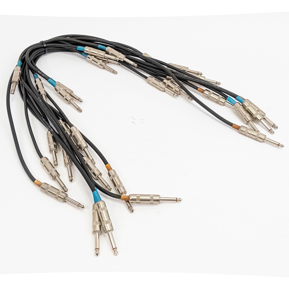 Lot of 15 Pro Co & Belden 1/4″ Patch Cables Assorted Lengths
