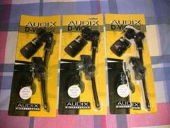 Audix D2 and D4 Dynamic Instrument Mics- 4-pack with clips + 3 DVICE Mounts-NEW.