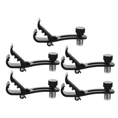 5Pcs Reusable Drum Mic Clip Black Plastic Metal Clamp for Guitar Mic Mounts