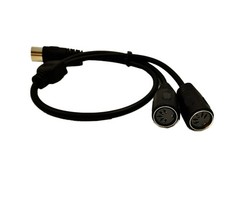 DIN 5-Pin Splitter Y Adapter MIDI Cable, MIDI 5 Pin Male to Dual 2 x DIN-5 Fe…