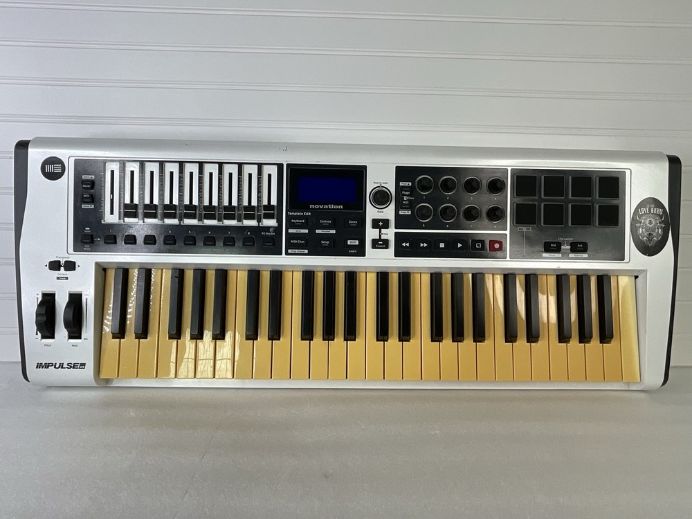 Novation Impulse 49 Key USB MIDI Controller Keyboard Semi Weighted Silver Used
