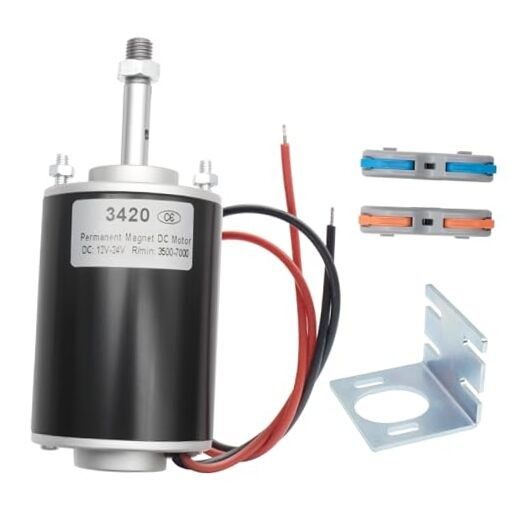 High Torque DC Motor 12V/24V 30W – 3500/7000RPM Permanent Threaded Shaft