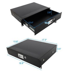 19″ Rack Mount 2U Locking Drawer Audio DJ Server Rack Cabinet