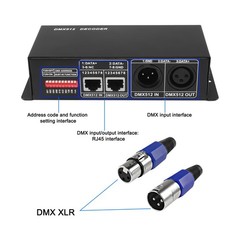 MEIRIYFA 4 Channel DMX512 Decoder LED Dimming Controller Driver,DMX PWM Black